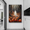 Dark Academia Flowers Ghost Woods Pumpkins Vintage Posters Prints Canvas Painting Wall Art Picture Gothic Halloween Spooky Decor