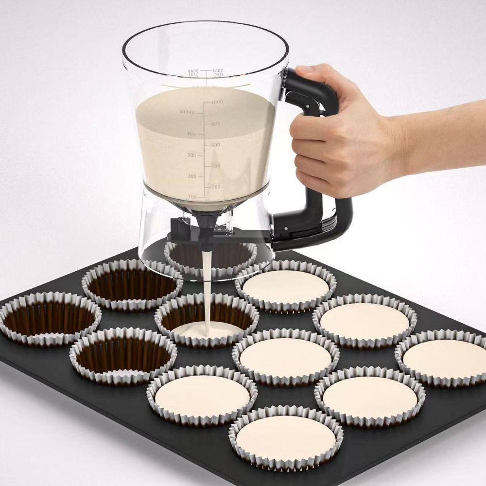 Handheld Pancake Batter Dispenser with Scale Drip-stopping Valve Cupcake Batter Dispenser Precise Control Large Capacity