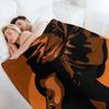 African Woman Silhouette Illustration Throw Blanket anime Nap Decoratives decorative Blankets