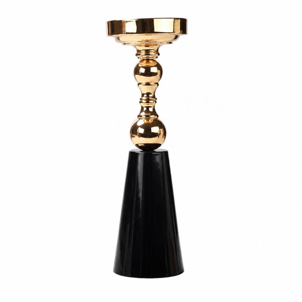 Freestanding Metal Alloy Candle Holder Shiny for Romantic Dinners, Mantel