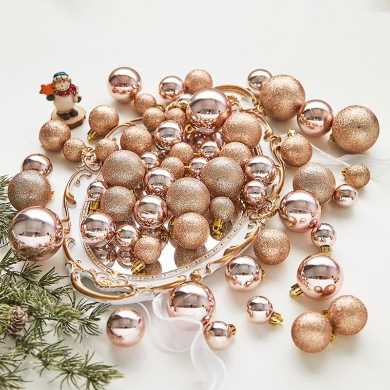 1 Box Shatterproof Decorations Balls Stylish Christmas Tree Round Shaped Balls Decor Home Creative Decoration Gifts