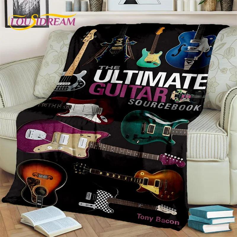 Cobertor de Guitarra Elétrica Baixo Guitarra Clássica, Manta para Casa Quarto Cama Sofá Piquenique Escritório Caminhadas Lazer Cobertura para Sesta Infantil