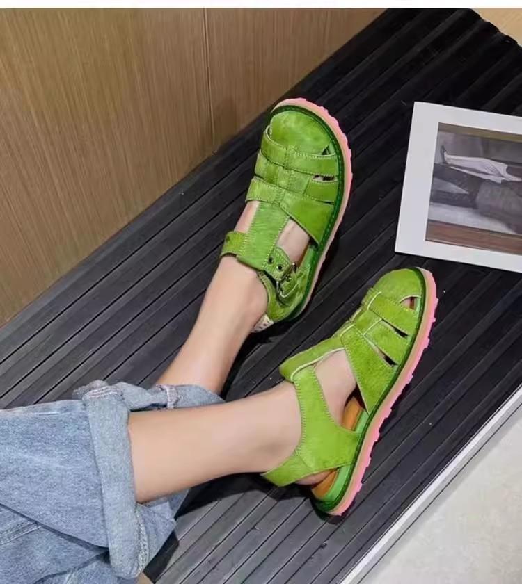 Fashion Harajuku Ulzzang Summer Platform Sandals Women Fashion Beach Casual Korean Shoes 2025 Rome Gladiator Gothic Punk Black Flats