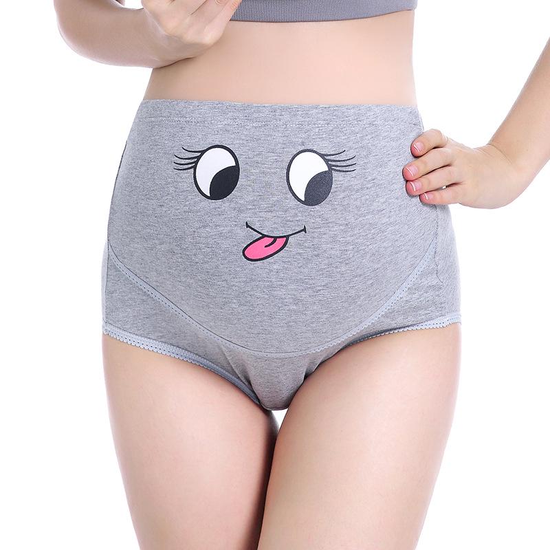 

Pure Cotton Smiley Face High Waist Maternity Support Shorts - Adjustable, Breathable, Plus Size Underwear for Pregnant Women Extra Extra Extra Large серый