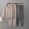 Two Piece Women Knit Sport Suits V Neck Women Sweater Drawstring Harem Pants Jogging Pants Pullover Sweater Set Knitted Outwear