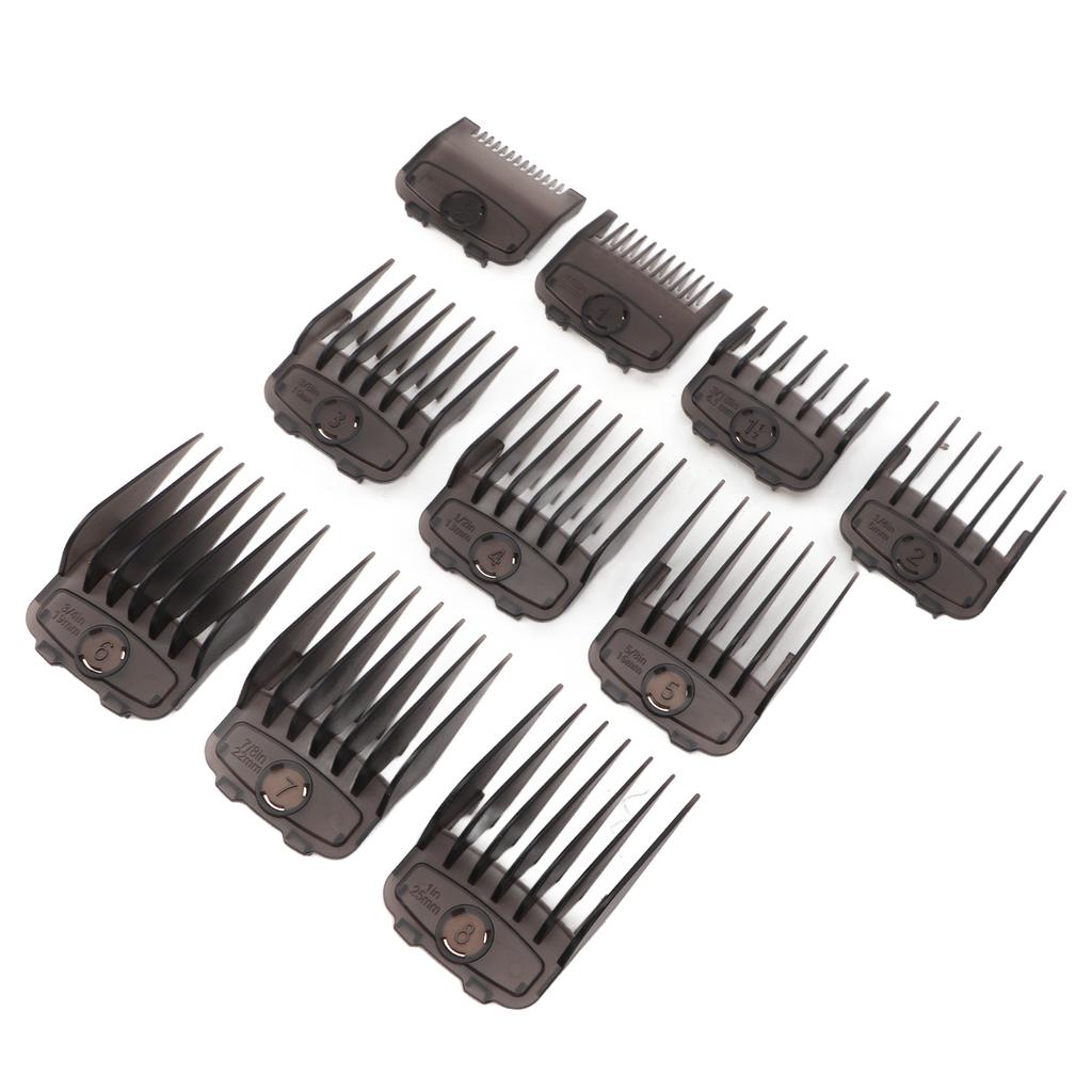10pcs Hair Clipper Combs Guides Fully Compatible Attachment Professional Lightweight Hair Trimmers Cutting Guides Black