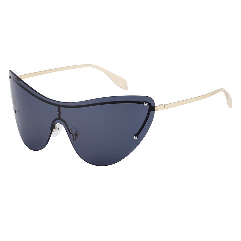 

New Rimless Cat Eyes One-Piece Cool Women Sunglasses Y2K Brand Design Outdoor Cycling Hiking Sports Men Sun Glasses UV400 as the picture