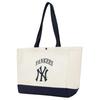New MLB Cotton Tote Bag, Shopping Bag, Shoulder Bag Unisex Ecru & Blue 3AORV015N-50CRS