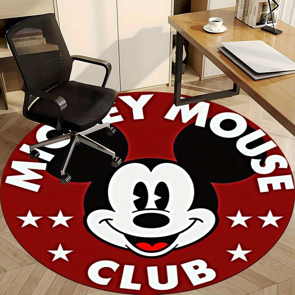 

1pc Mickey Mouse Club Logo Round Rug - Office Carpet, Non-Slip Mat for Chairs, Home Room Decor, Living Room Flooring -0412063 80cm by 80cm