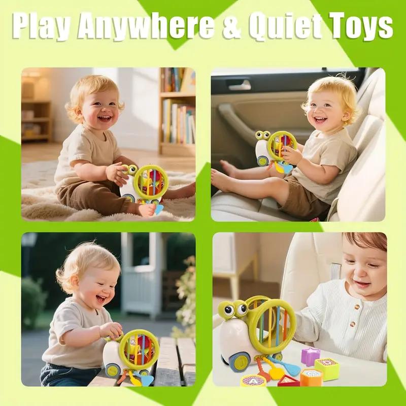 Educational Snail Activity Cube For Toddlers - Shape Sorting Sensory Toy Fine Motor Skill Development Birthday Gift For Boy Girl