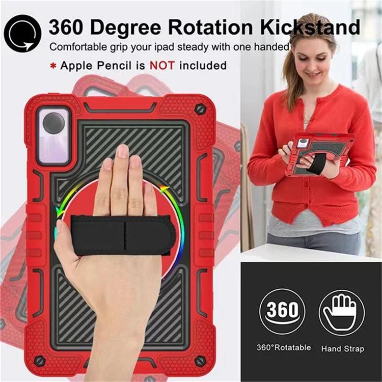 For Xiaomi Redmi Pad SE Kickstand Cover Wrist Strap Protective Silicone+PC Tablet Case with Shoulder Strap