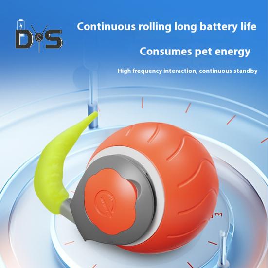 Elektrisches Katzenballspielzeug, intelligentes selbstrollendes Ballspielzeug, bissfestes, über USB wiederaufladbares Haustierspielzeug für Hauskatzen zur Linderung von Langeweile