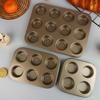 Molde para Magdalenas de 4/6/12 Tazas Bandeja para Muffins Molde para Magdalenas Molde para Muffins Molde para Hornear de Acero al Carbono Utensilios de Cocina Antiadherentes Molde para Pasteles de Microondas