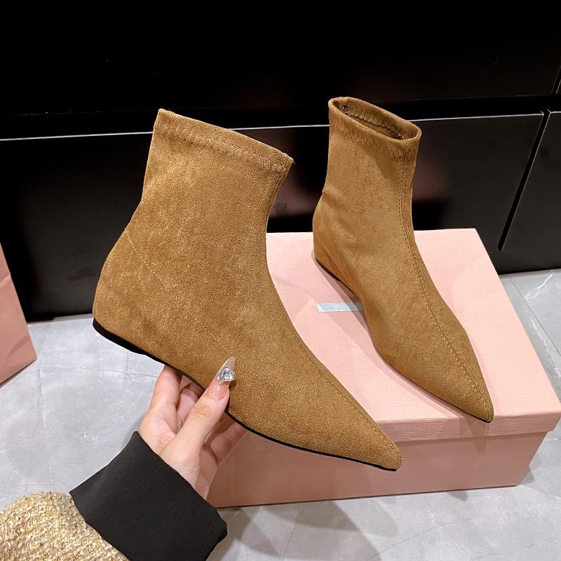 

Женские туфли на каблуках с острым носком, сексуальные дизайнерские ботильоны-гладиаторы, низкий каблук, до середины икры, резиновая подошва, женские ботильоны для женщин 40 коричневый