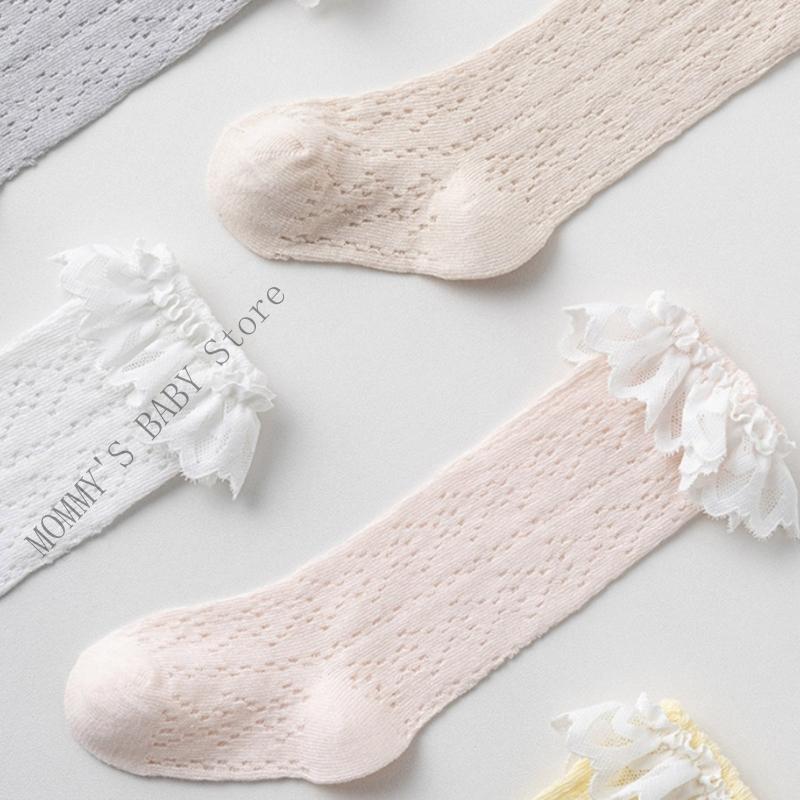 Mädchen Kniestrümpfe für 0-3 Jahre, Hübsche Rüschensocken Lange Socken für Bühnenauftritte und Partys