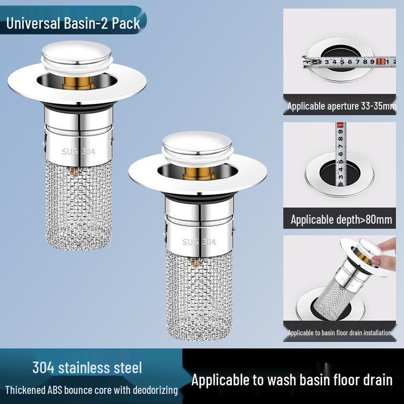 Universal Pop-Up Hair Filter Anti-Odor Washbasin Stopper