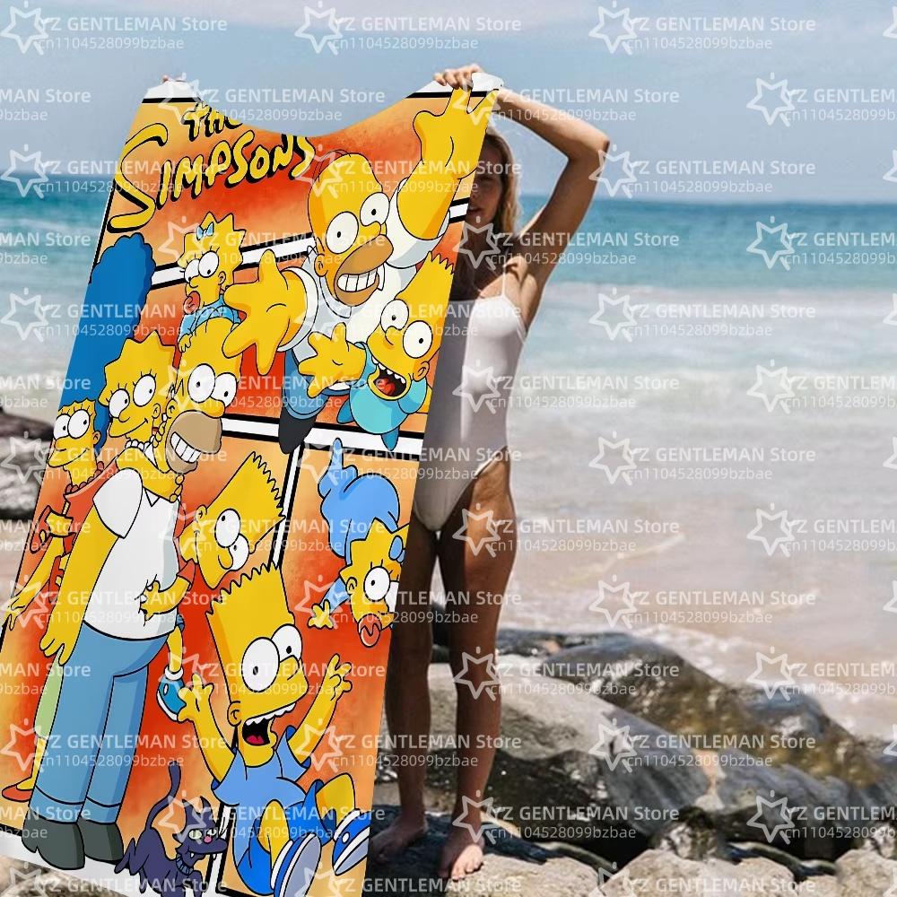 THE S-SIMPSONS Anime Cartoon Beach Towel Cute Kawaii Room Decor Bath Girls Children Hand Towels For Bathroom Shower