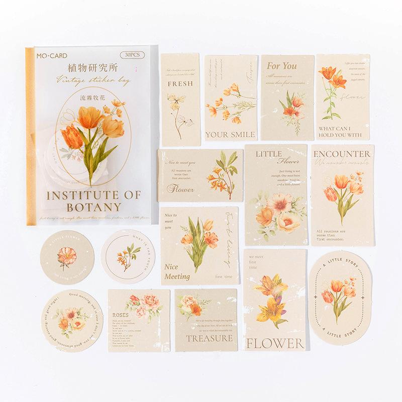 1pack/30pcs High-quality Minimalist Romantic Flower Stickers, Versatile Daisy Sunflower Designs Creative Collage