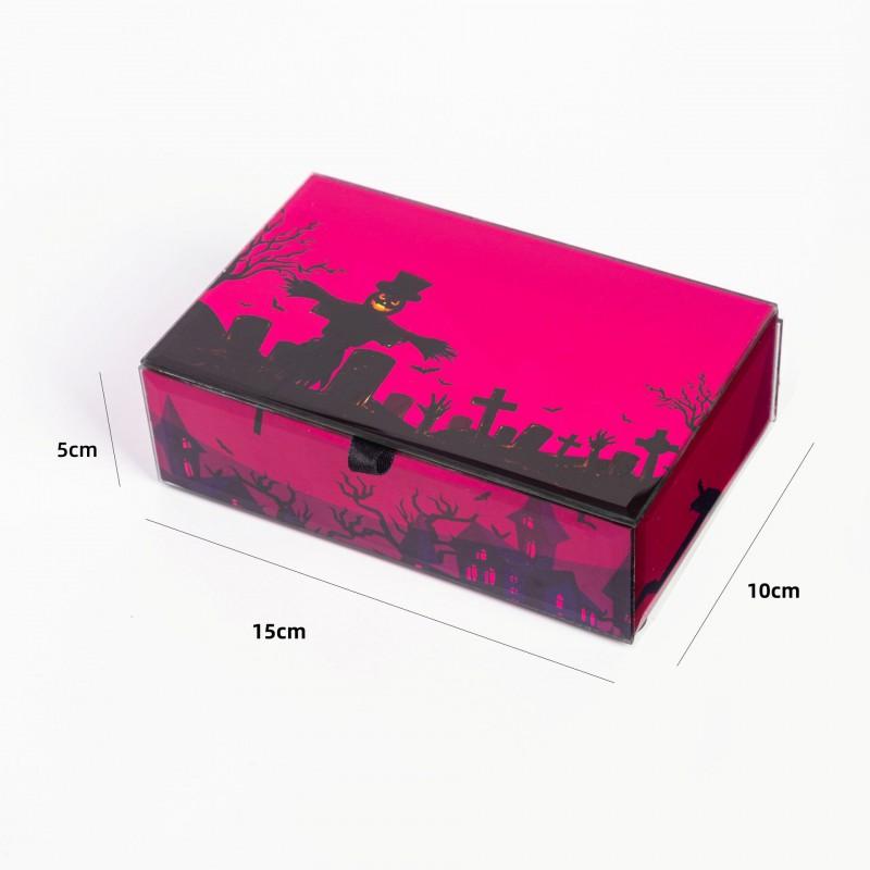 Halloween Jewelry Box With Straw Man Design Glass Crafted Storage Case Earrings Necklaces Velvet Lined Flip Top Gift