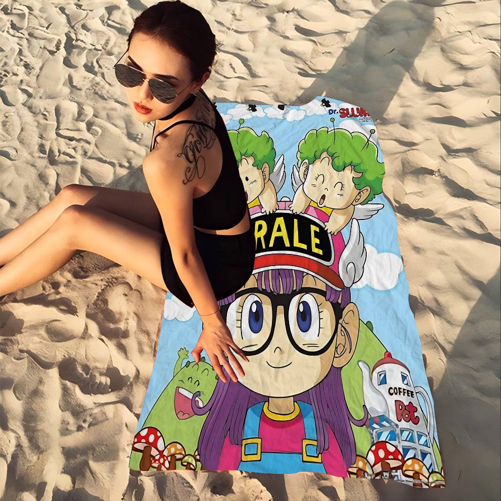 Cute K-Kawaii Dr. Slump Anime Beach Swimming Towel Soft Absorbent Washcloth Children's Gifts For Kids Travel Camping Gym