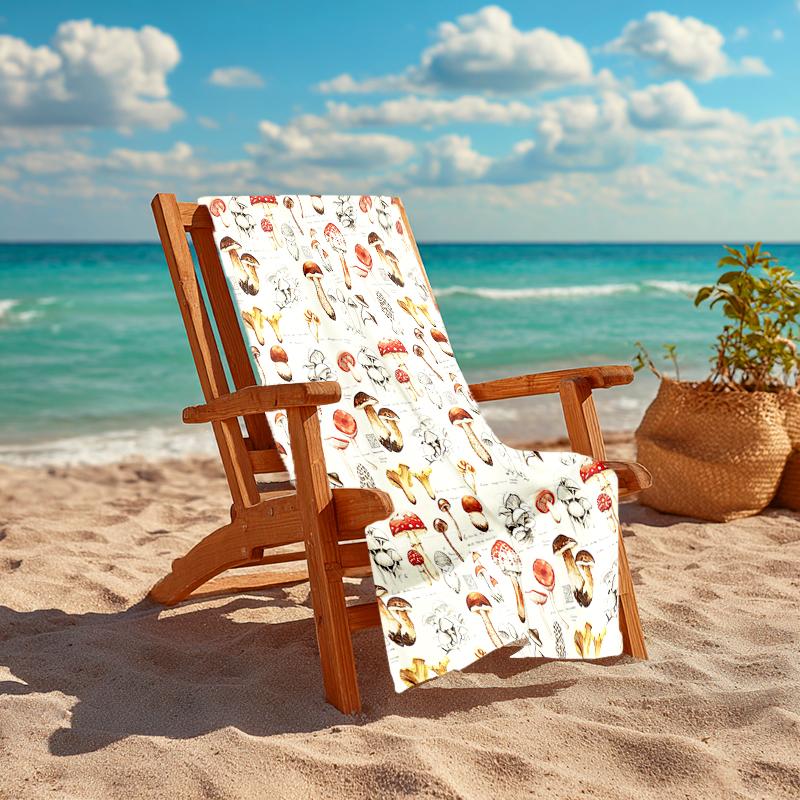 1Pc Mushroom Exploration Beach Towel, Quick Dry, Multi-Use for Beach Pool Gym Yoga Home Travel, Christmas, Halloween, Xmas Gift M928477