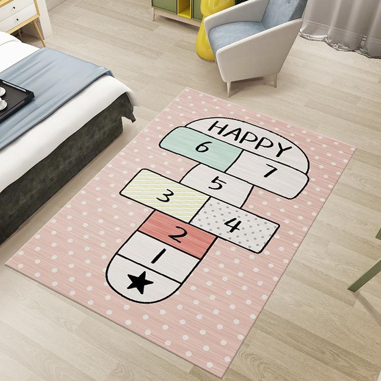 Fun Children Jumping House Carpet Digital Game Door Mat Home Bedroom Living Room Non Slip Floor Mat Warm Home Decoration