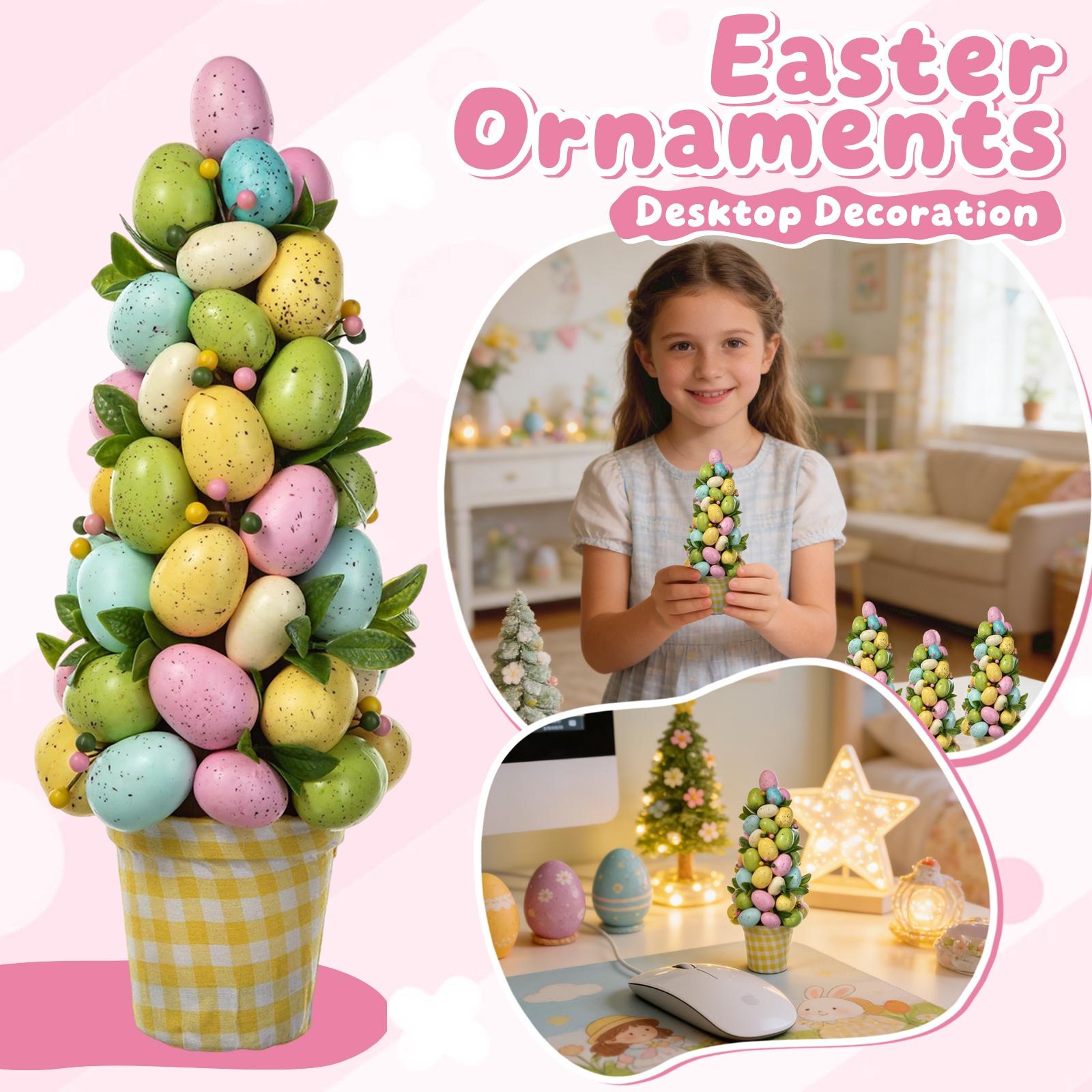 Пасхальное яйцо в горшке, 40 см, Искусственное растение, Праздничное украшение для декора дома One Size