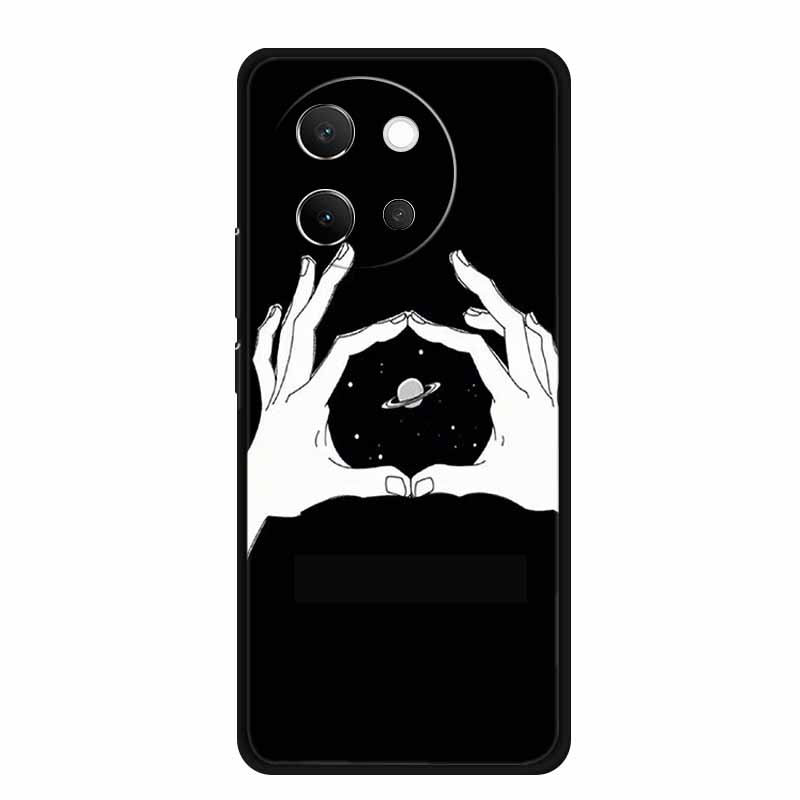 For Vivo V40 Lite Case V40lite V 40 Lite Fashion Black Silicone Soft Back Cover Case For Vivo V30e 5G Phone Case V 30 e Funda