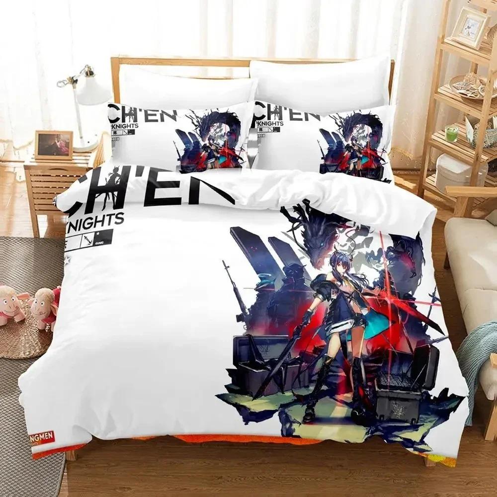3D Print Anime Game Arknights Bedding Set Duvet Cover Bed Set Quilt Cover Pillowcase Comforter king Queen Size Boys Adult
