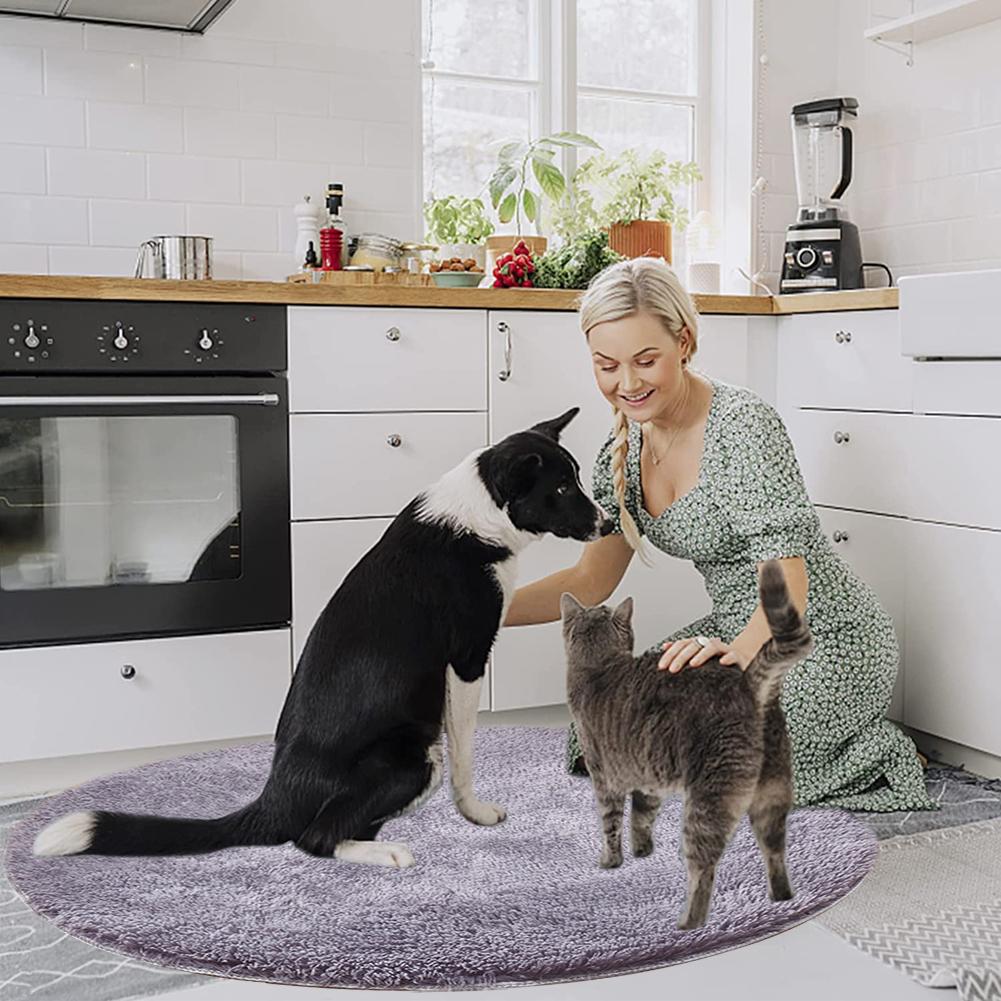 Plush Cat Bed Mats Round Pet Bed for Cats Small Dogs Soft Fleece Pet Sleeping Mat Kitten Puppy Nest Pet Cushion Cat Accessories