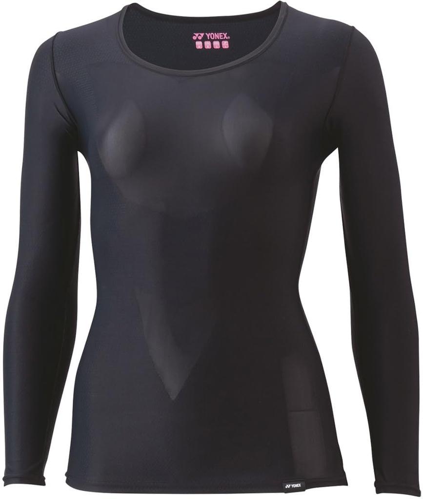 STB YONEX Underwear Long Sleeve Shirt STBA1513 Black M Women's U-Neck 007