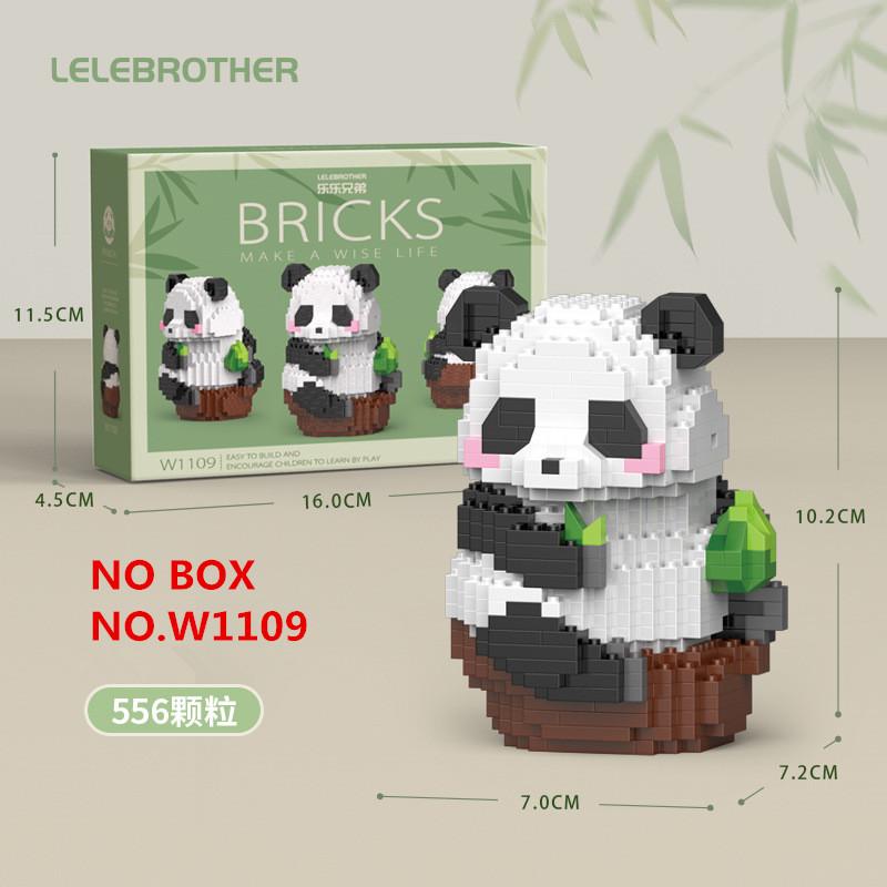 Kawaii Panda Series Micro Particle Building Block Creative Cute Animals DIY Assembled Bricks Toys For Chillren Christmas Gift