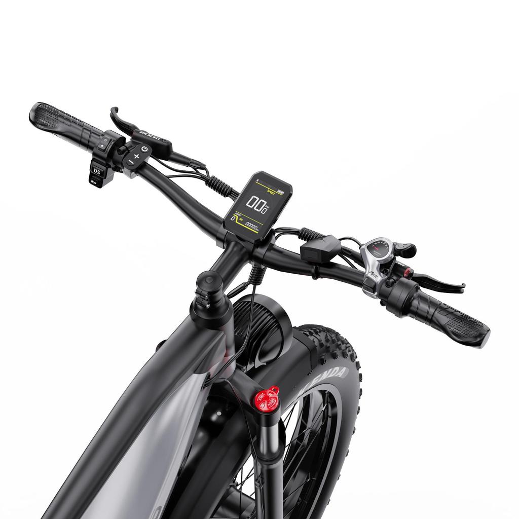 DUOTTS Elektrické kolo F26: Motor 750 W, dojezd 120 km, 26" tlusté pneumatiky, vodotěsnost IPX5, stoupavost 55° (Shimano 7-Speed)
