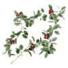 Wreath Garland For Christmas Decoration Rattan Artificial Leaf Holly Leaf Leaf Vine Decorations