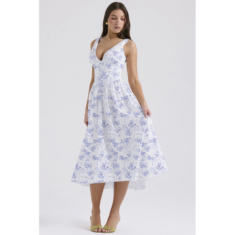 Strap Dress 2025 Summer New Arrival Silm Suspender Dress European American Fashion Floral Print V Neck Elegant Dress