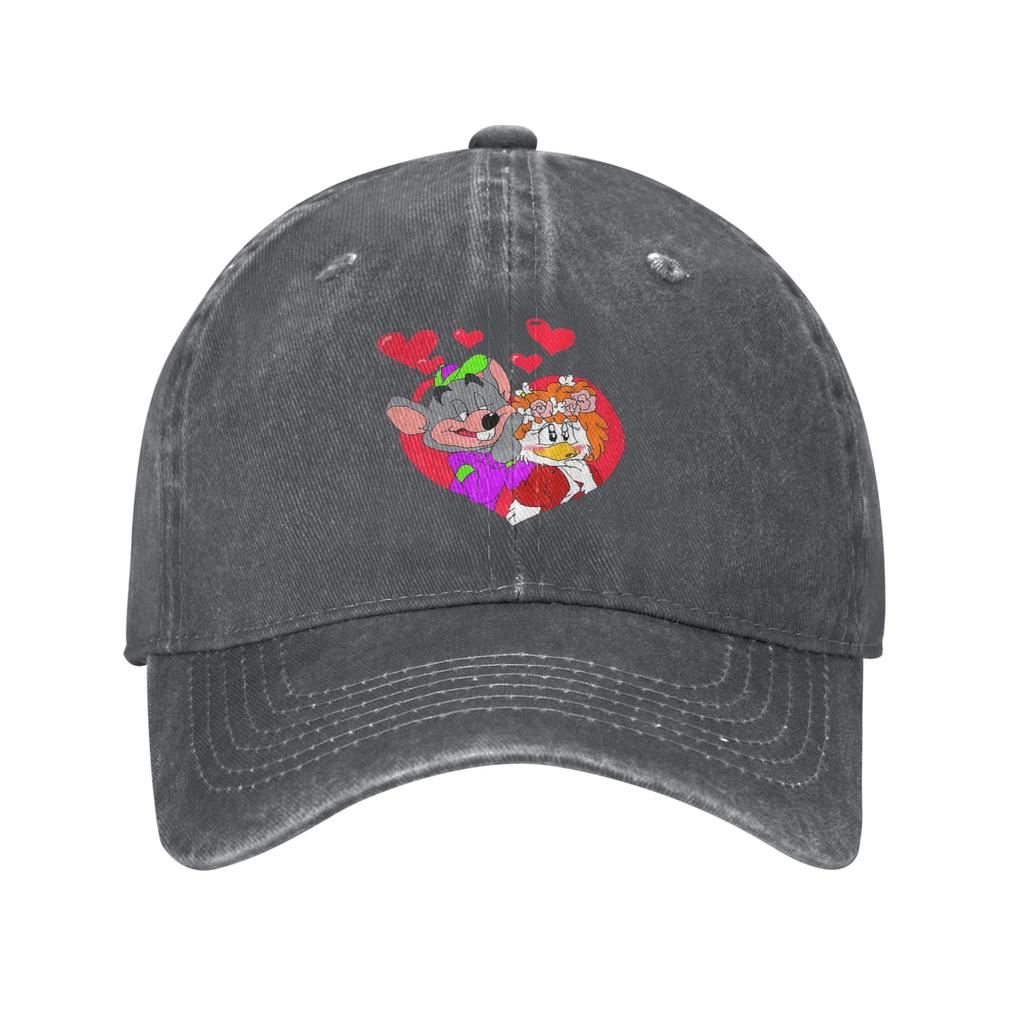 Chuck E Cheese Denim Baseball Caps Snapback Baseball Hats Breathable Casquette Outdoor for Unisex's And Women's