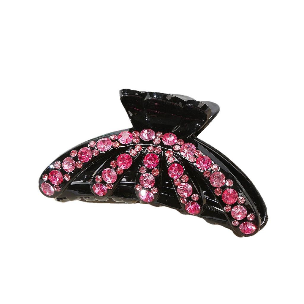 Large Clip Hairpin, with A Girl's Hairstyle, At The Back of The Head, with A Washcloth Pattern, with A Clasp To Hold The Loose Hair Together.