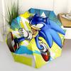 1pc Sonic the Hedgehog Automatic Opening Folding Umbrella with 8-Bone Iron Frame - Portable Design for Outdoor Use, Perfect Gift for Fans, Travelers,