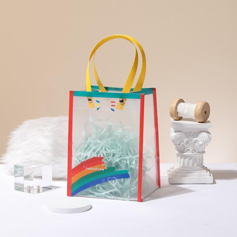 Kindergarten Party Favor Gift Bag with Transparent Handle for Back-to-School and Birthday.
