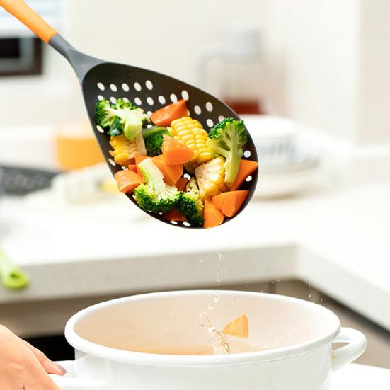 Colander Spoon Non-slip Easy Hanging High Temperature Resistant Heat Insulation Anti-scalding Drain Quickly Plastic Fine Mesh Hole