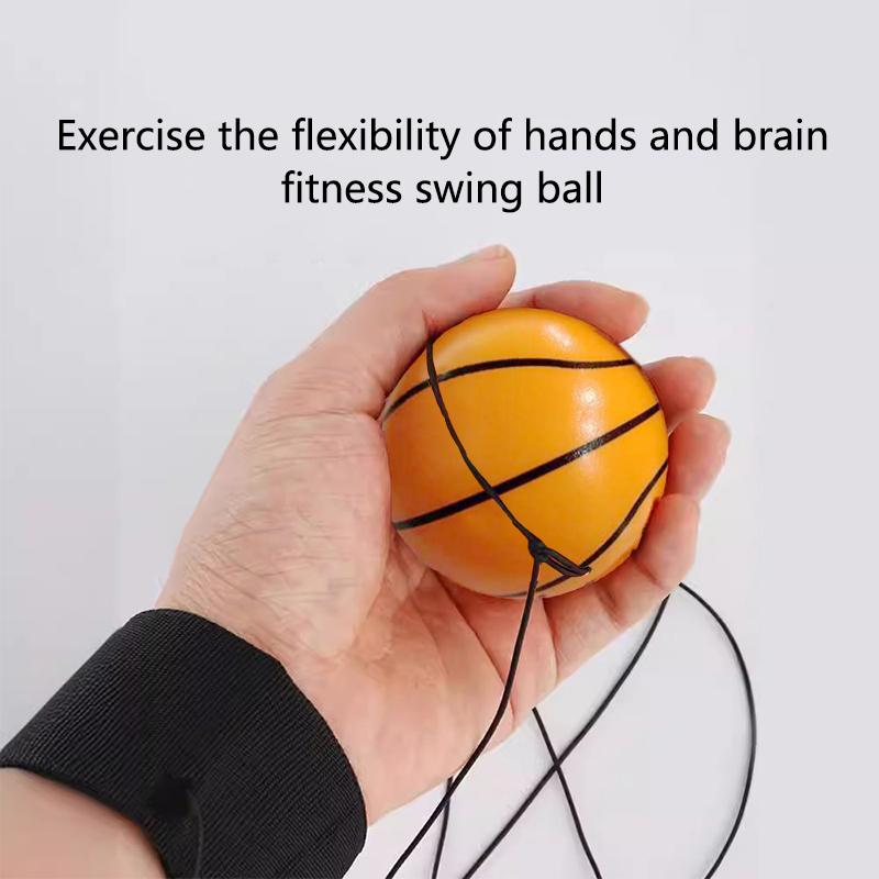 Elastic Wrist Ball Sponge Ball Nylon Rope Game Practice Rubber Handball Children's Toy Finger Ball Outdoor Boys' Leisure Toy