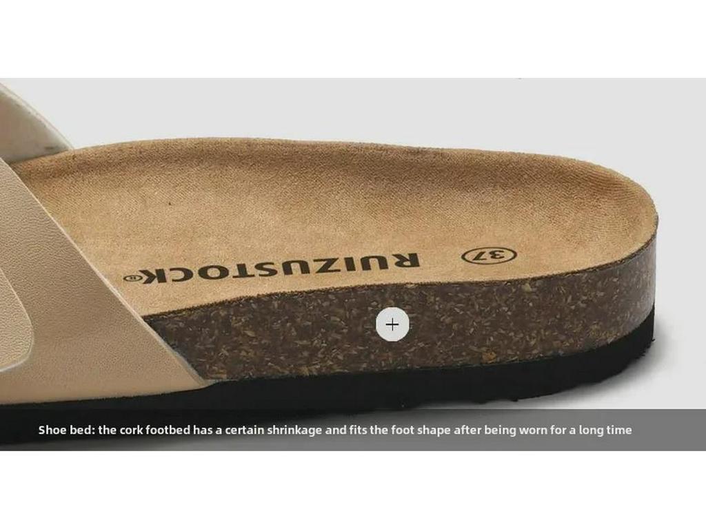 Ruizu Dámské letní korkové pantofle Trendy ležérní plážové sandály