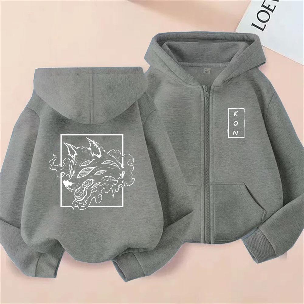 Anime Chainsaw Man Hayakawa Aki Summon Fox Devil Kon Zipper Hoodie Men Women Casual Zip Up Jacket Men's Vintage Manga Style Coat