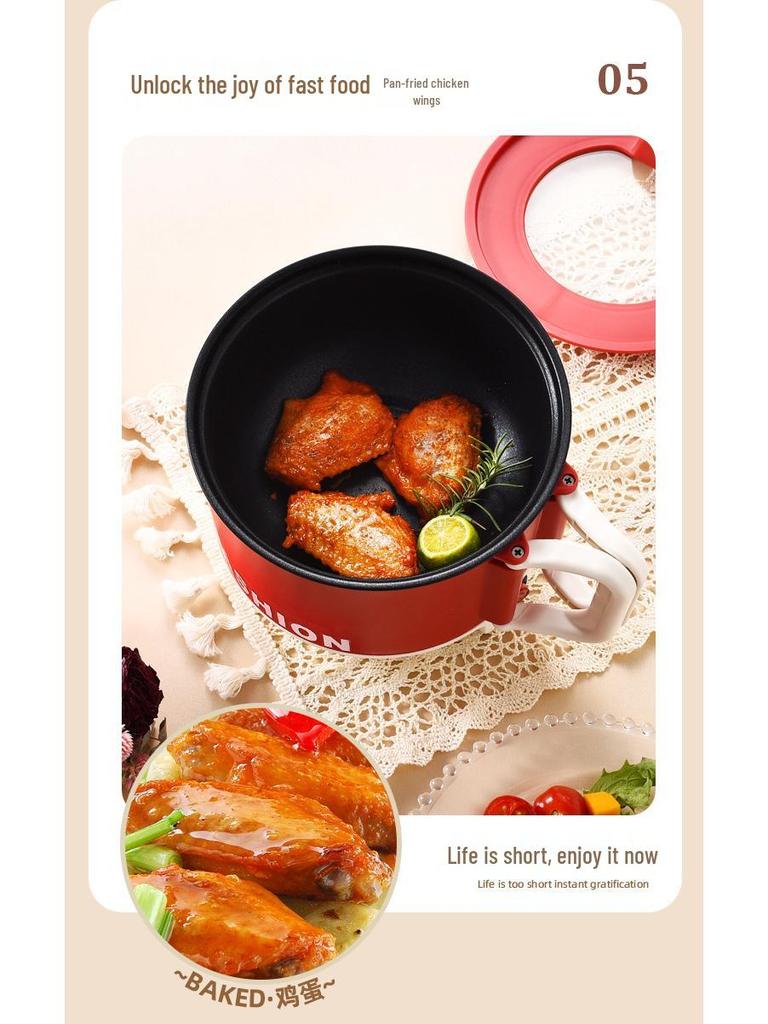 Compact Electric Cooking Pot: Multifunctional Steamer & Boiler for Dorms - Instant Noodle & Hot Pot - 110V, Foldable Design