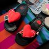 Women Summer Slippers Beach Slides Cartoon Love Flip Flops Flat Sandals Home Outdoor Anti-Slip Slippers EVA Flip-flops