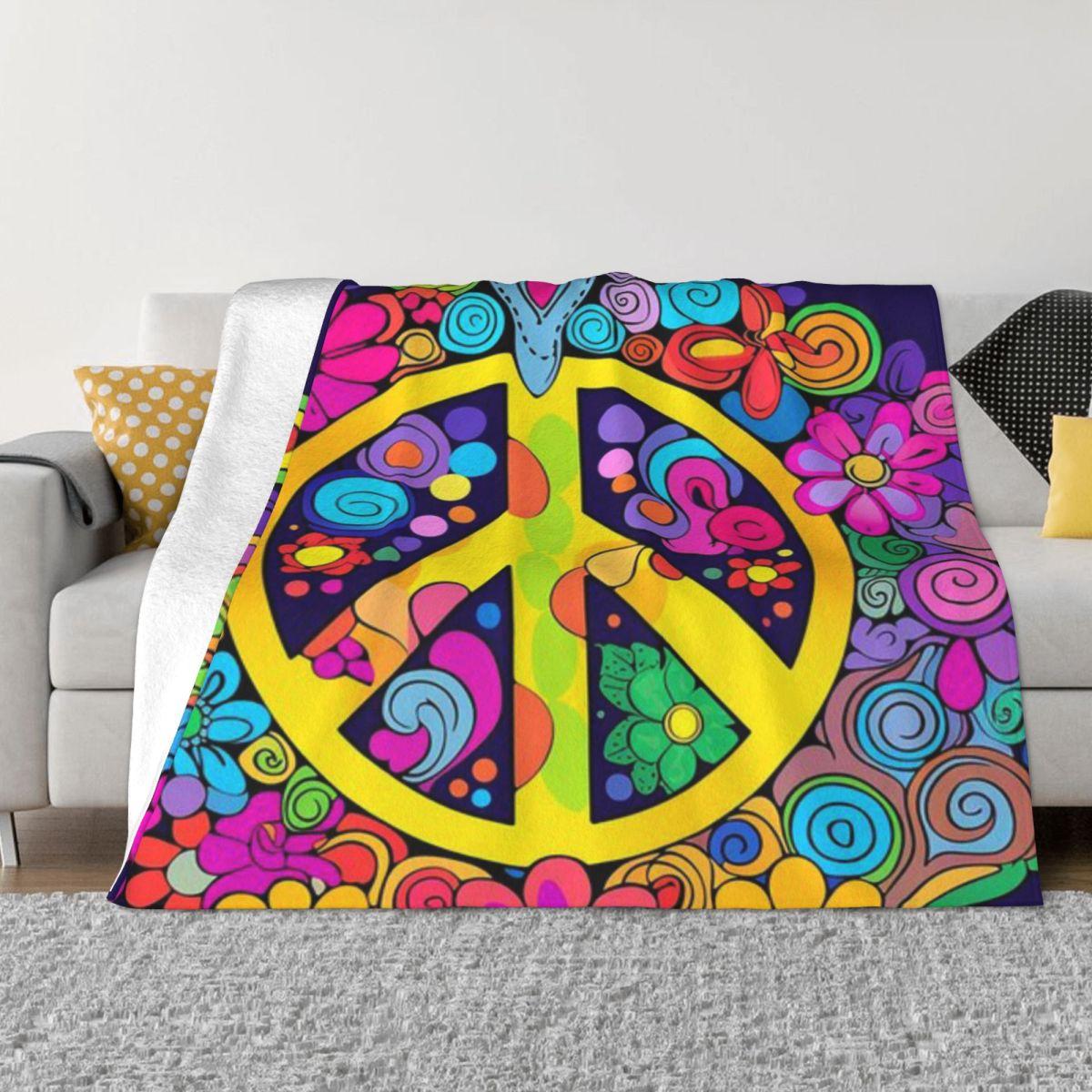 Psychedelic Hippy Retro Peace Art Custom Gift An Ultra-Soft Micro Fleece Blanket 30x40in