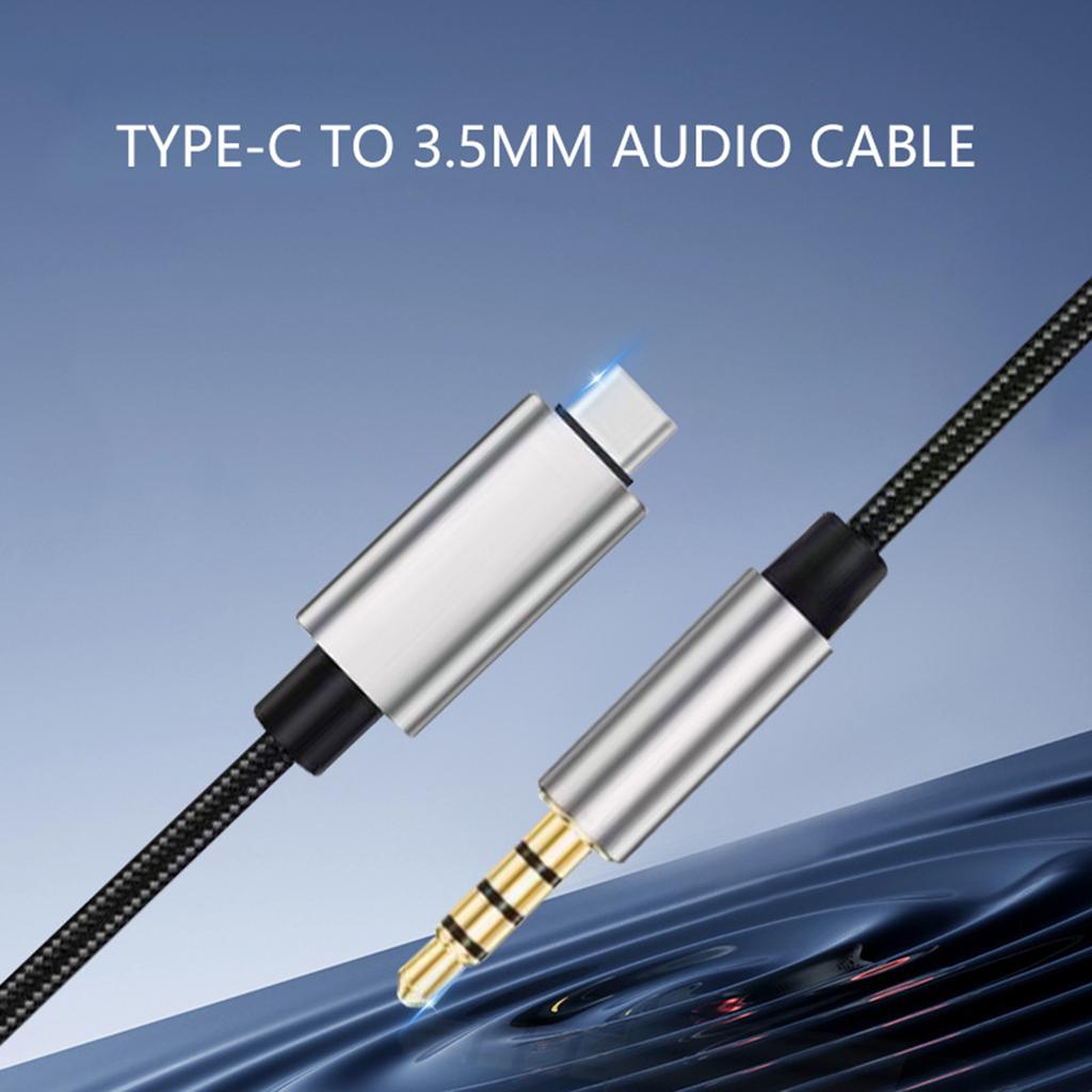 USB C To Auxiliary Cable With Metal Connectors Braided Cord For Live Broadcasting And Professional Auditory Equipment