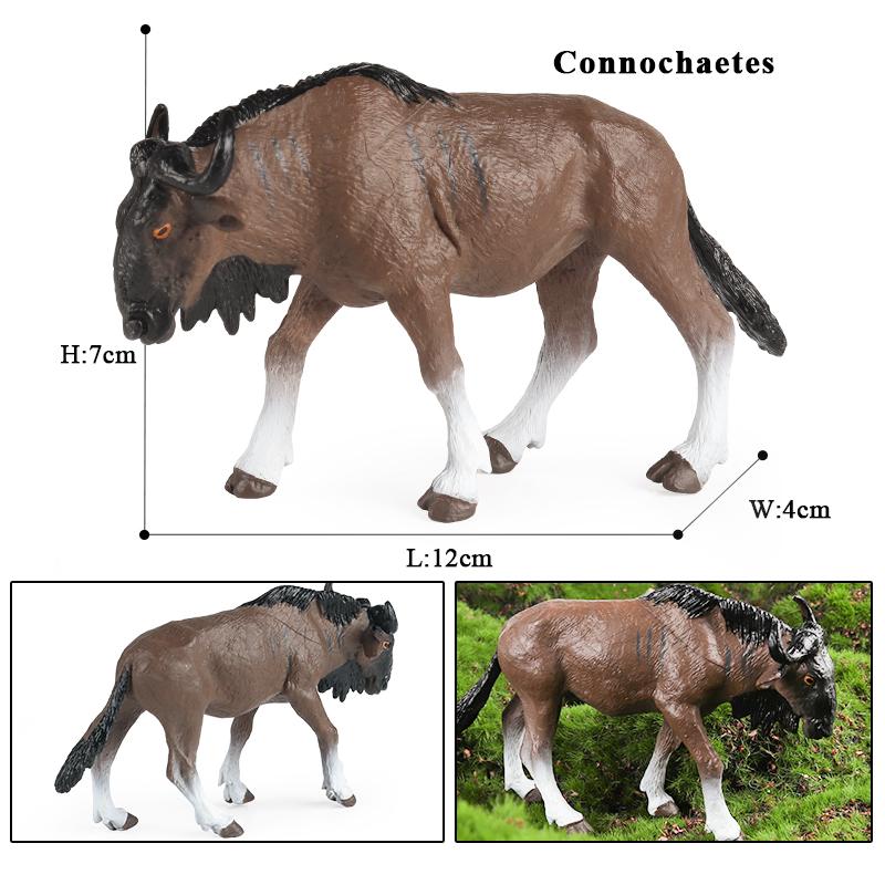 Oenux Classic Wild African Animals Simulation Okapi Wildebeest Action Figure Figurines PVC Model Education School Kid Toys Gift