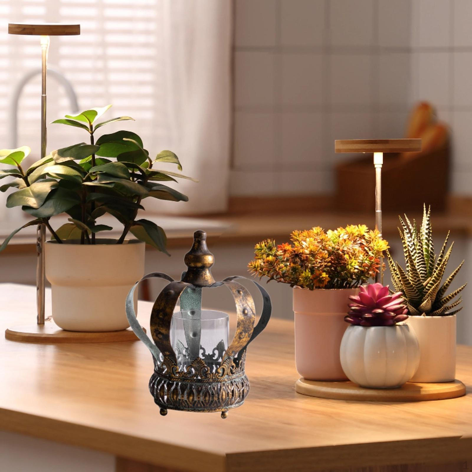 Подставка для свечи, винтажный канделябр, железный подсвечник для полки, гостиничного шкафа 16x10x21 cm