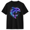 Dolphin Colorful Rainbow Oceanscape Tshirt Summer Streetwear Tshirts 100 Cotton Fashion Tshirt For Unisex Casual Clothes